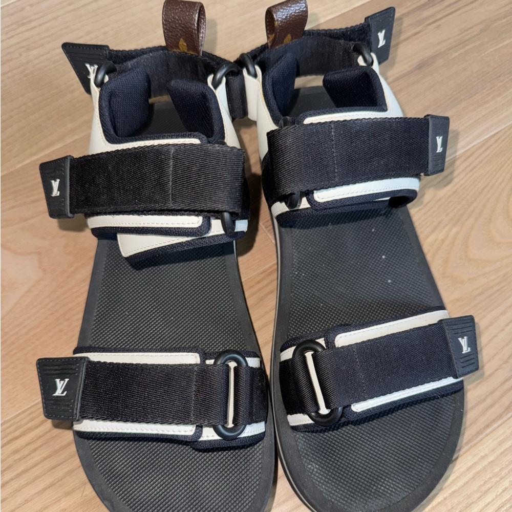 Louis Vuitton Black and White Sandals